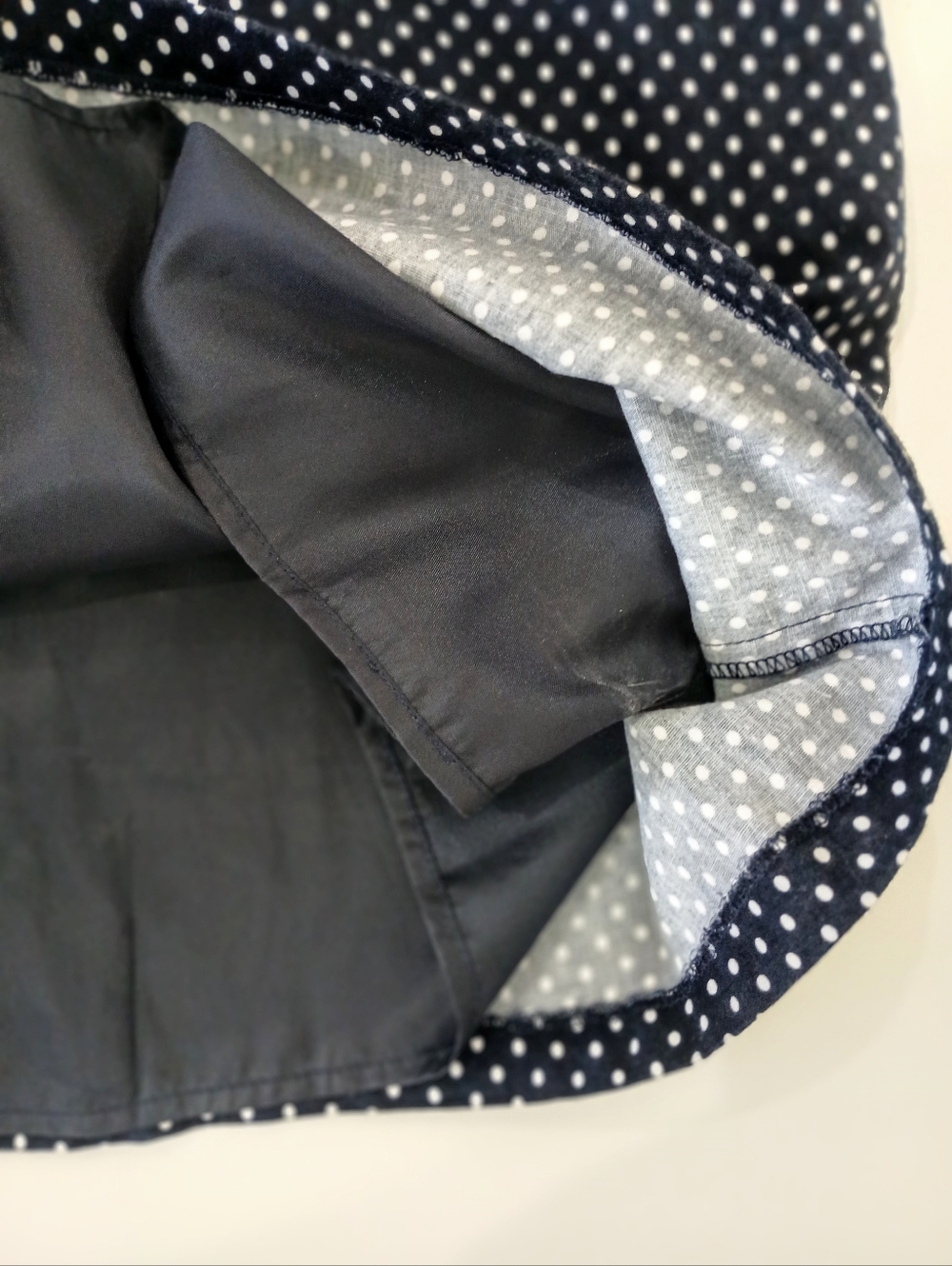 Pink Martini Navy & Cream Polka Dot Mini Dress Zip front Sz S - Picture 9 of 16